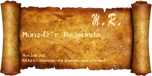 Munzár Rajmunda névjegykártya